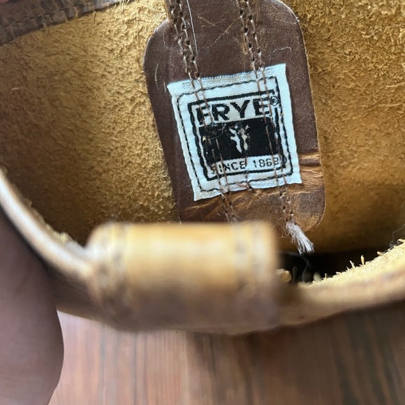 Frye brown leather harness boots distressed size 6.5 - Picture 10 of 16